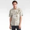 Beige White Magnolia Summer Shirt “Soft Blossom” - UHEL174123