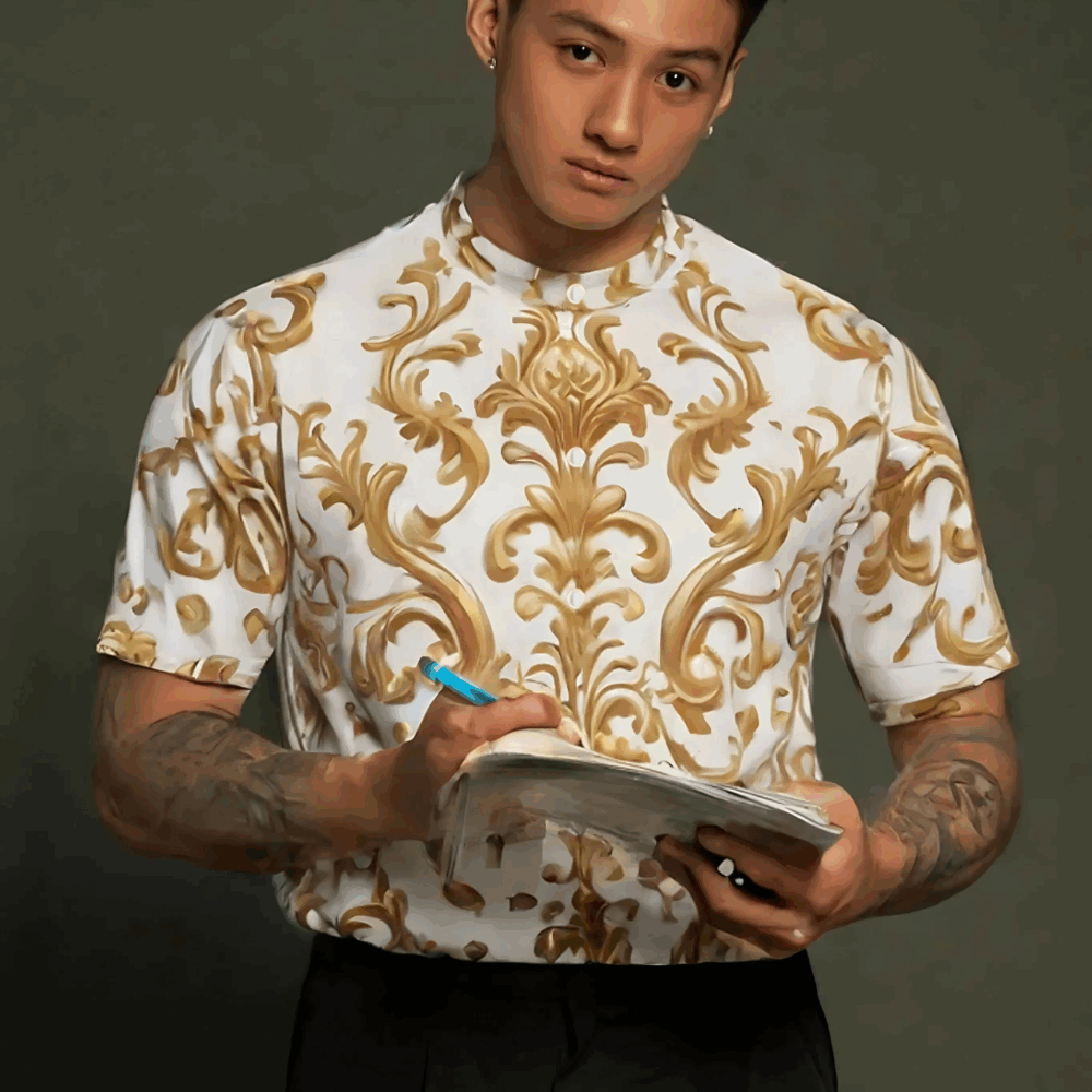 Teal Coral Pink Reef Print Shirt “Coral Tide” - UHEL158901